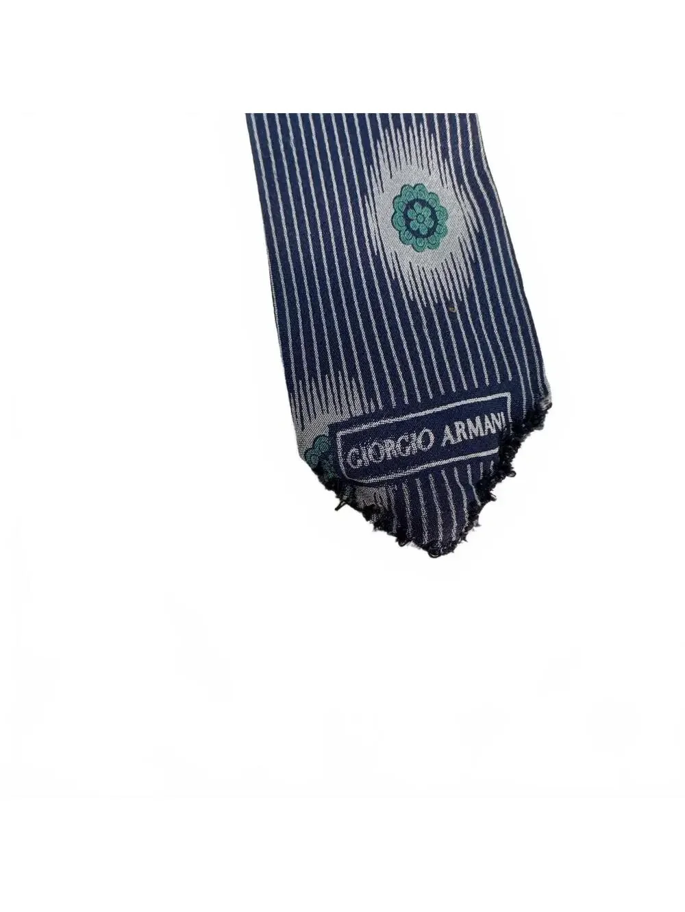 Giorgio Armani Cravatte Blue Patterned Silk Tie